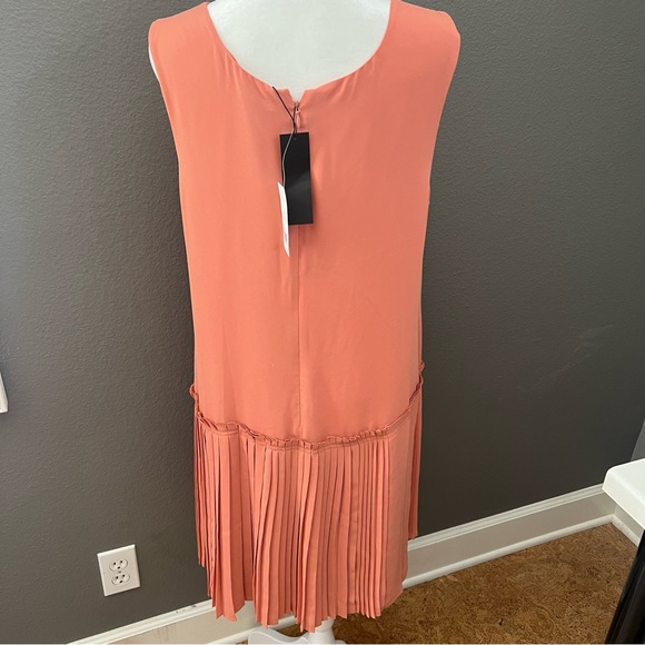 NWT Banana Republic Peach Pleated Drop Waist Dress - Picture 8 of 11